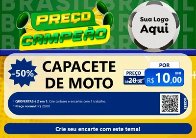 Modelo de Cartaz para Cartaz A4 Horizontal com o tema Preço Campeão - Copa para Moto peças