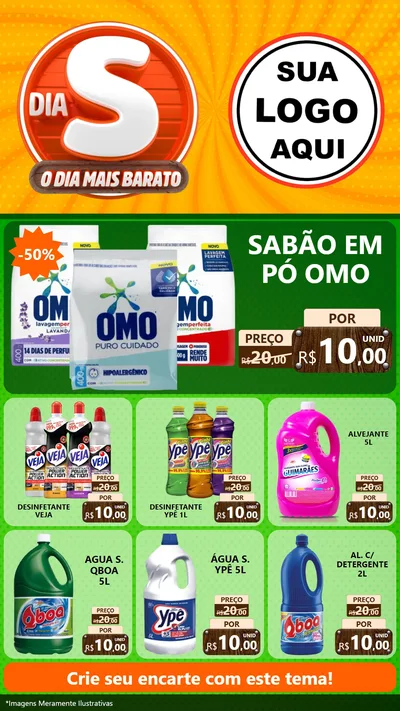 Modelo de Rede Social para Stories com o tema Dia S - O Dia Mais Barato para Produtos de Limpeza