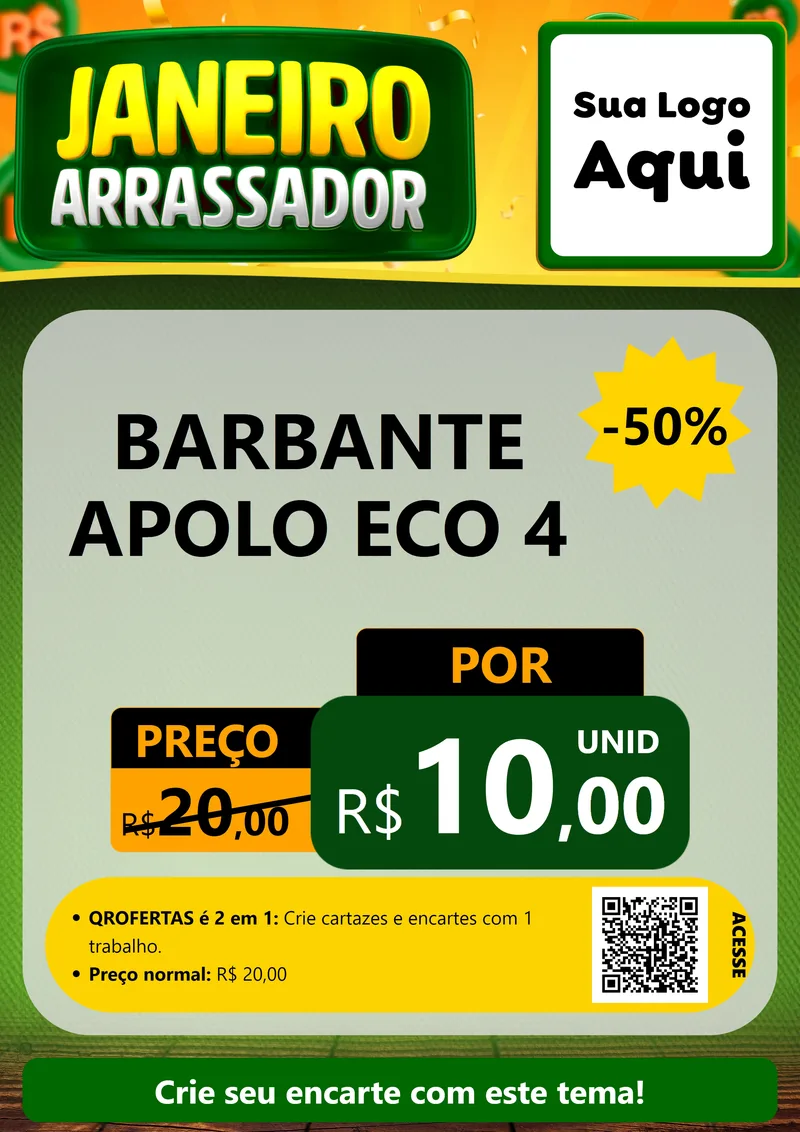 Modelo de Cartaz para Cartaz A4 Vertical com o tema Janeiro Arrasador para Armarinho e Aviamentos