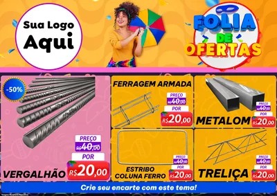 Modelo de Encarte para Encarte A4 Horizontal com o tema Folia de Ofertas para Ferragens