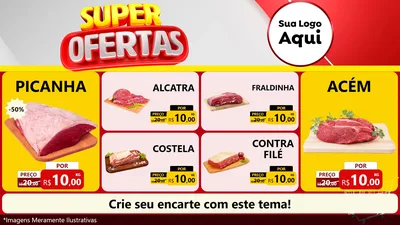Modelo de TV para TV Horizontal com o tema Super Ofertas para Açougue
