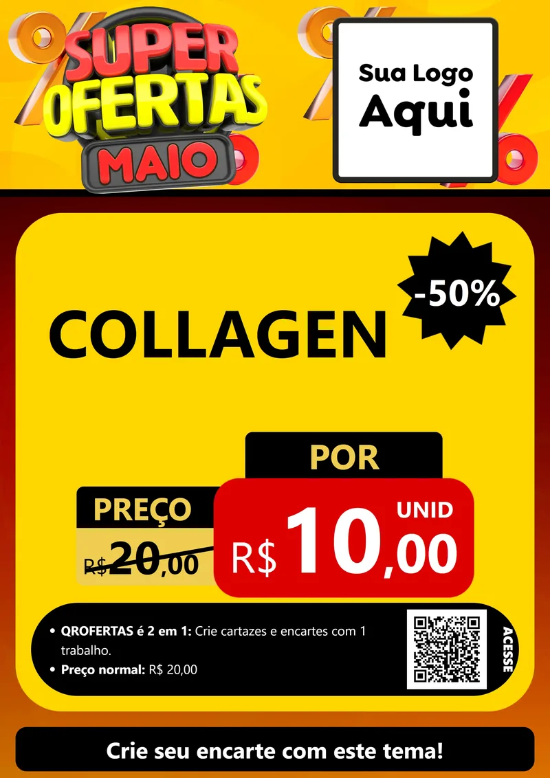 Modelo de Cartaz para Cartaz A4 Vertical com o tema Super Ofertas Maio para Suplementos alimentares