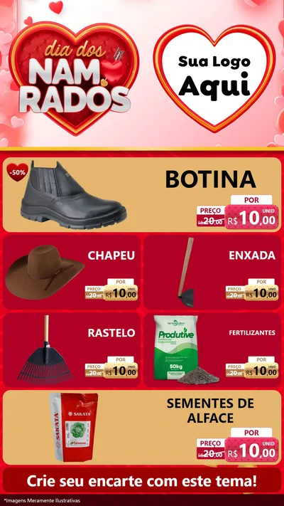 Modelo de TV para TV Vertical com o tema Dia dos Namorados para Agropecuária