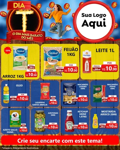 Modelo de Rede Social para Feed Instagram com o tema Dia T - O Dia Mais Barato Do Mês para Supermercado