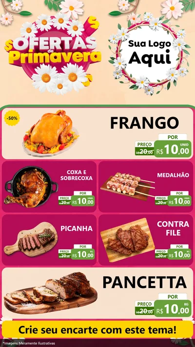 Modelo de TV para TV Vertical com o tema Ofertas de Primavera para Assados