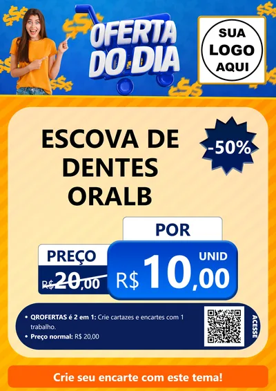 Modelo de Cartaz para Cartaz A4 Vertical com o tema Oferta do Dia para Higiene Pessoal