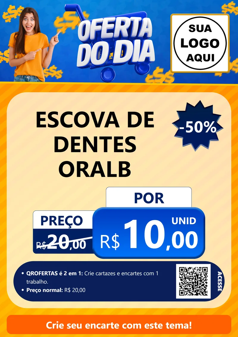 Modelo de Cartaz para Cartaz A4 Vertical com o tema Oferta do Dia para Higiene Pessoal