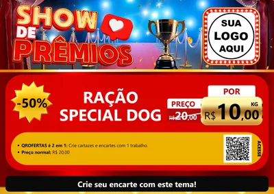 Modelo de Cartaz para Cartaz A4 Horizontal com o tema Show de Prêmios para Pet Shop