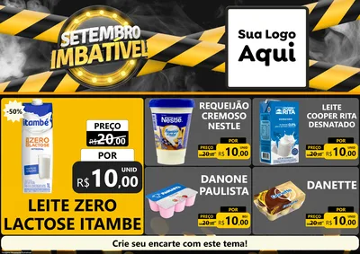 Modelo de Encarte para Encarte A4 Horizontal com o tema Setembro Imbatível para Frios e Laticínios