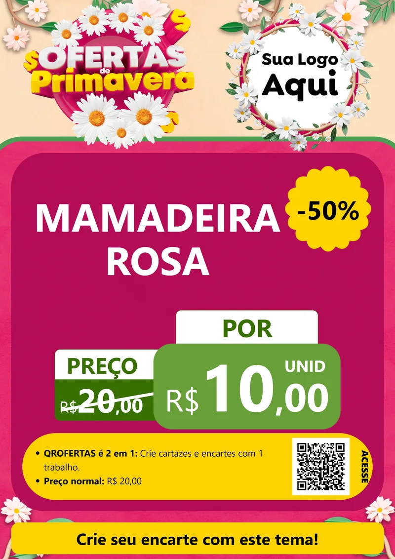 Modelo de Cartaz para Cartaz A4 Vertical com o tema Ofertas de Primavera para Bebês