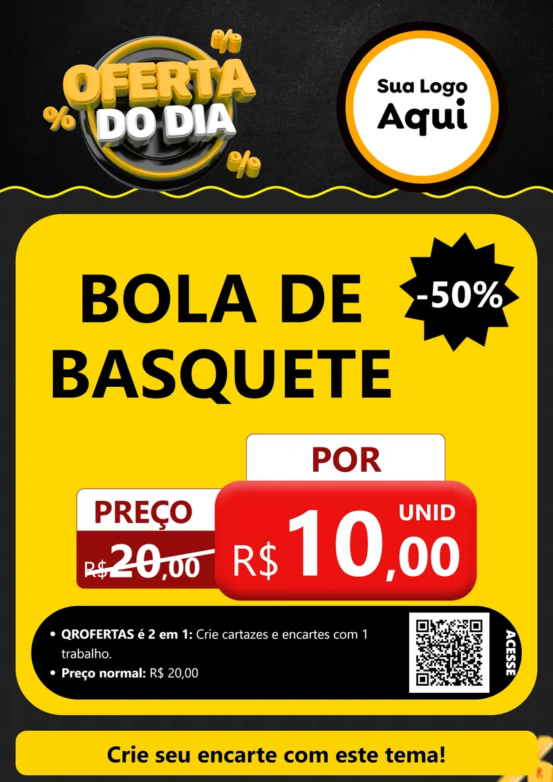 Modelo de Cartaz para Cartaz A4 Vertical com o tema Oferta Do Dia para Artigos Esportivos