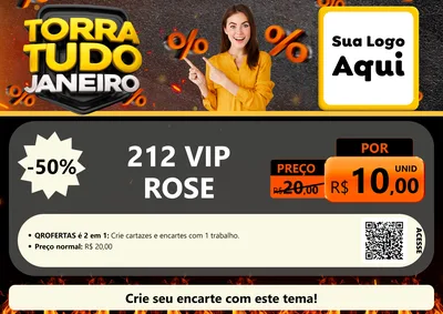 Modelo de Cartaz para Cartaz A4 Horizontal com o tema Torra Tudo Janeiro para Perfumes