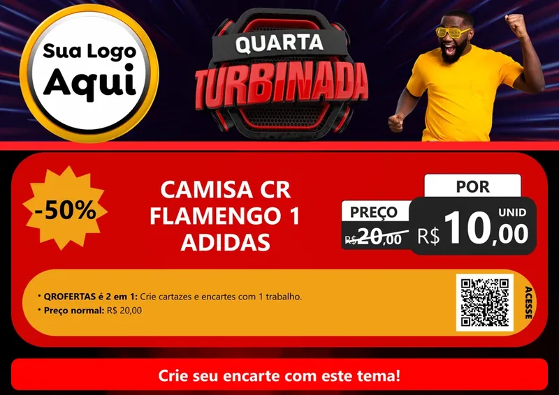 Modelo de Cartaz para Cartaz A4 Horizontal com o tema Quarta Turbinada para Roupas e acessórios