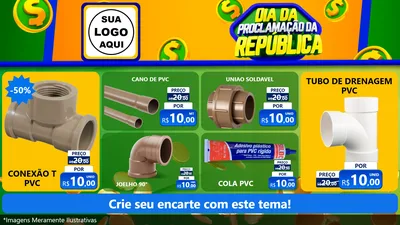Modelo de TV para TV Horizontal com o tema Dia Da Proclamação da República para Tubos e conexões