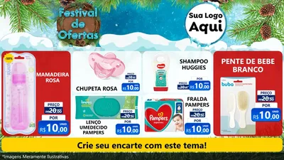 Modelo de TV para TV Horizontal com o tema Festival de Ofertas - Inverno para Bebês