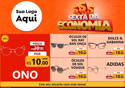Modelo de Encarte para Encarte A4 Horizontal com o tema Sexta da Economia para Óticas