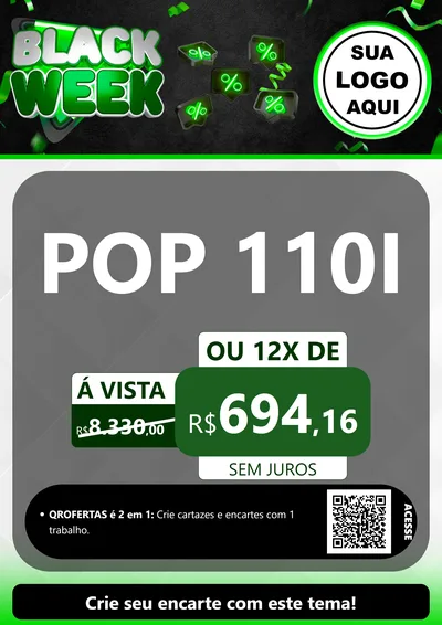 Modelo de Cartaz para Cartaz A4 Vertical com o tema Black Week para Concessionaria de Motos
