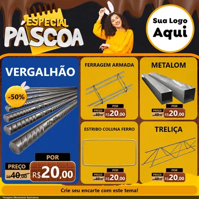 Modelo de Rede Social para Feed Facebook com o tema Especial Páscoa para Ferragens