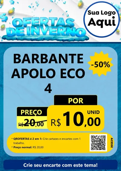 Modelo de Cartaz para Cartaz A4 Vertical com o tema Ofertas de Inverno para Armarinho e Aviamentos