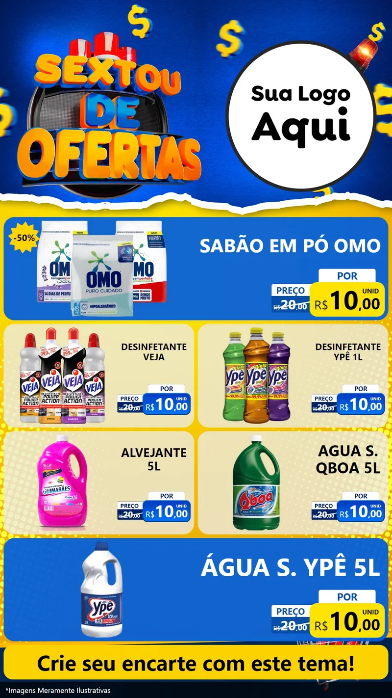 Modelo de TV para TV Vertical com o tema Sextou de Ofertas para Produtos de Limpeza