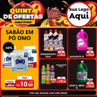 Modelo de Rede Social para Feed Facebook com o tema Quinta de Ofertas Imbatíveis para Produtos de Limpeza