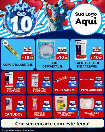 Modelo de Rede Social para Feed Instagram com o tema Papai Nota 10 para Embalagens