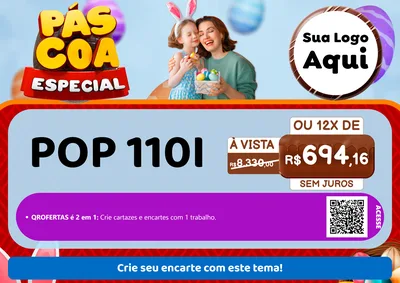 Modelo de Cartaz para Cartaz A4 Horizontal com o tema Páscoa Especial para Concessionaria de Motos