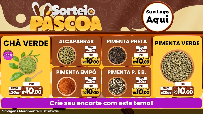 Modelo de TV para TV Horizontal com o tema Sorteio de Páscoa para Produtos Naturais