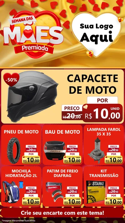 Modelo de Rede Social para Stories com o tema Semana das Mães Premiada para Moto peças