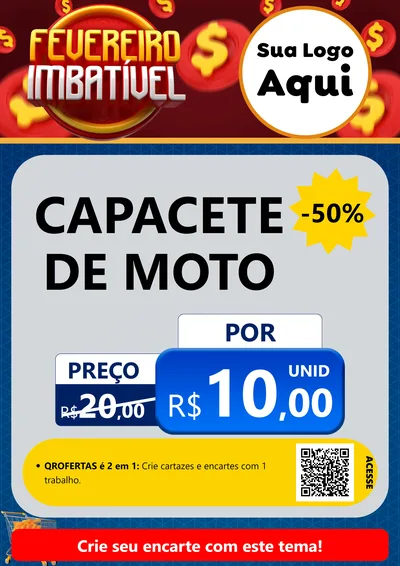 Modelo de Cartaz para Cartaz A4 Vertical com o tema Fevereiro Imbatível para Moto peças