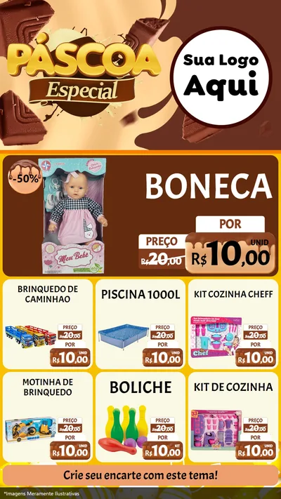 Modelo de Rede Social para Stories com o tema Páscoa Especial para Brinquedos