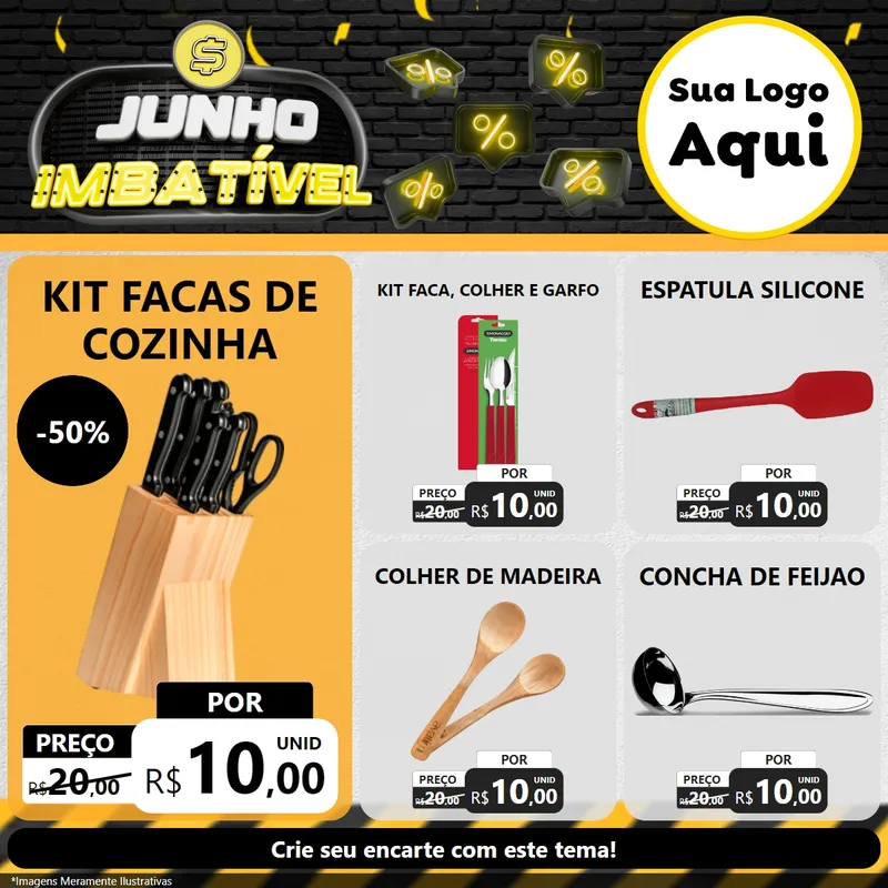 Modelo de Rede Social para Feed Facebook com o tema Junho Imbatível para Utilidades Domésticas