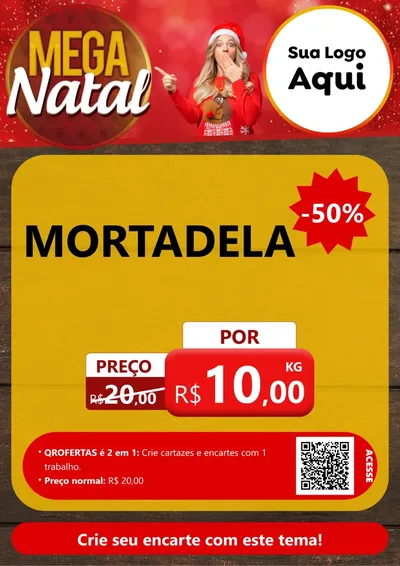 Modelo de Cartaz para Cartaz A4 Vertical com o tema Mega Natal para Frios e Laticínios