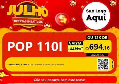Modelo de Cartaz para Cartaz A4 Horizontal com o tema Julho Ofertas Imbatíveis para Concessionaria de Motos
