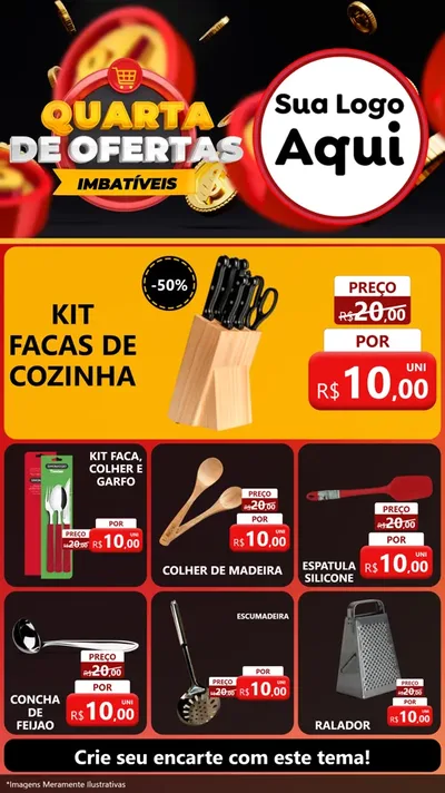 Modelo de Rede Social para Stories com o tema Quarta de Ofertas Imbatíveis para Utilidades Domésticas