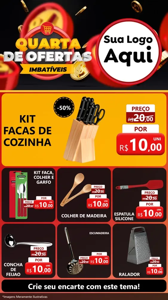 Modelo de Rede Social para Stories com o tema Quarta de Ofertas Imbatíveis para Utilidades Domésticas