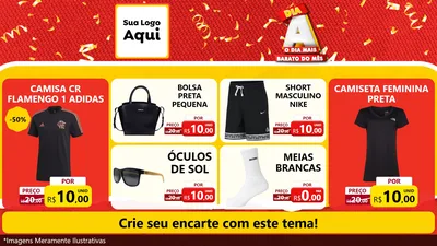 Modelo de TV para TV Horizontal com o tema Dia A o Dia Mais Barato do Mês para Roupas e acessórios