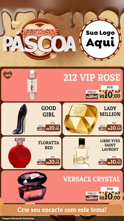 Modelo de TV para TV Vertical com o tema Ofertas de Páscoa para Perfumes