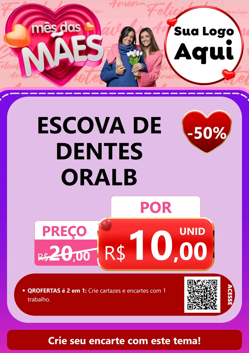 Modelo de Cartaz para Cartaz A4 Vertical com o tema Mês Das Mães para Higiene Pessoal