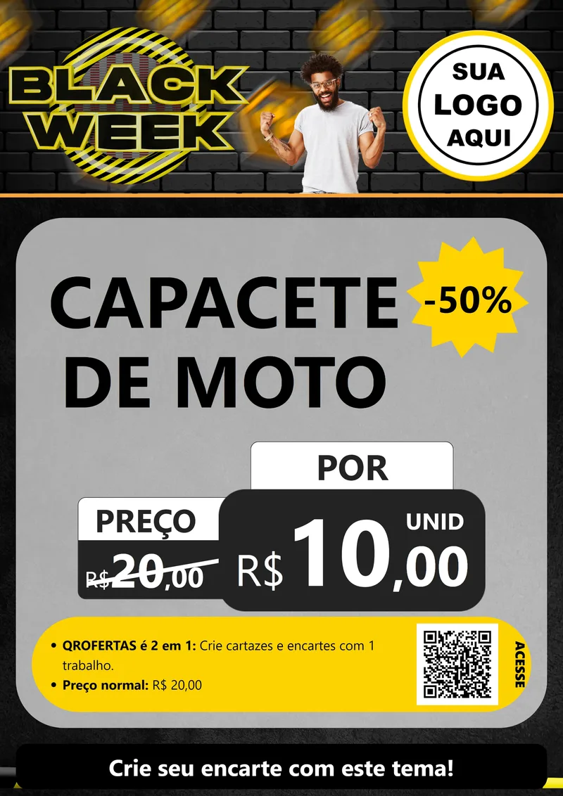 Modelo de Cartaz para Cartaz A4 Vertical com o tema Black Week para Moto peças