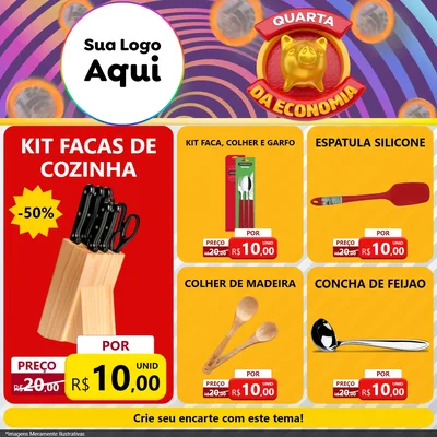 Modelo de Rede Social para Feed Facebook com o tema Quarta da Economia para Utilidades Domésticas