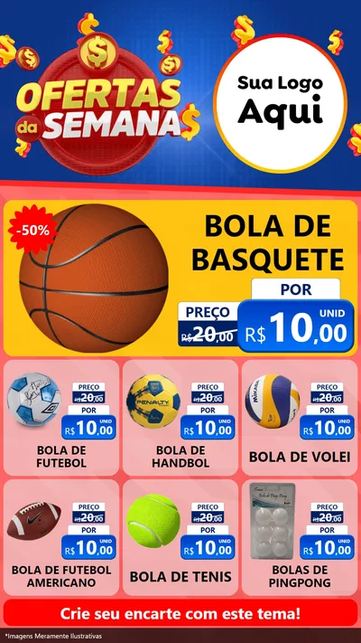 Modelo de Rede Social para Stories com o tema Ofertas Da Semana para Artigos Esportivos