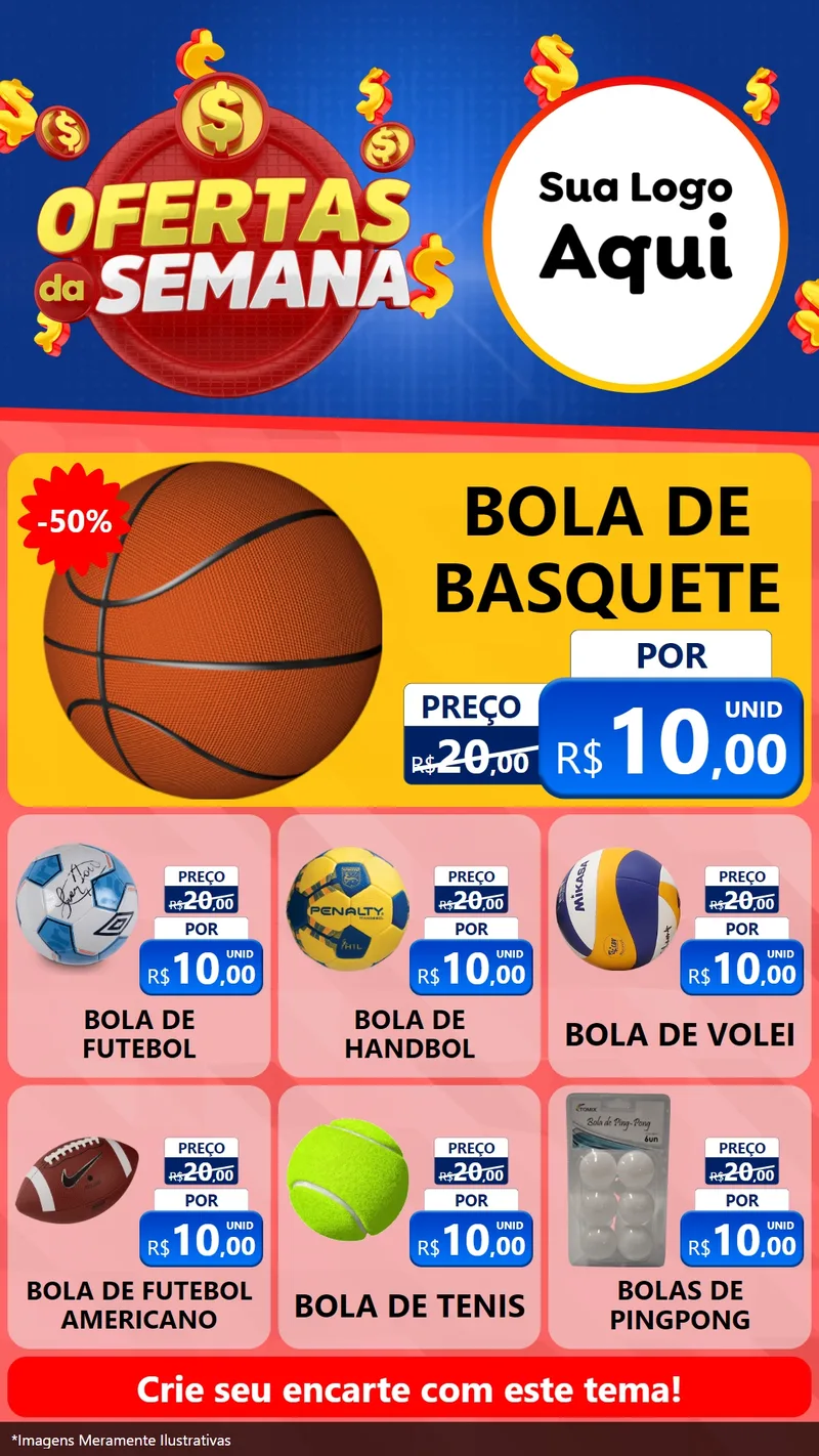 Modelo de Rede Social para Stories com o tema Ofertas Da Semana para Artigos Esportivos