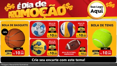 Modelo de TV para TV Horizontal com o tema É Dia De Promoção para Artigos Esportivos