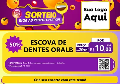 Modelo de Cartaz para Cartaz A4 Horizontal com o tema Sorteio para Higiene Pessoal