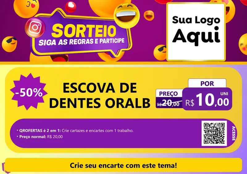 Modelo de Cartaz para Cartaz A4 Horizontal com o tema Sorteio para Higiene Pessoal