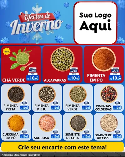 Modelo de Rede Social para Feed Instagram com o tema Ofertas de Inverno para Produtos Naturais