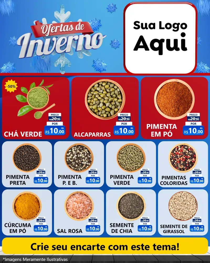 Modelo de Rede Social para Feed Instagram com o tema Ofertas de Inverno para Produtos Naturais