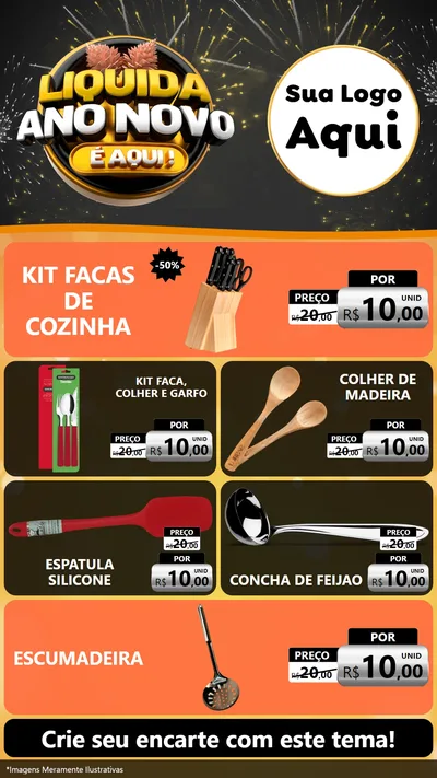 Modelo de TV para TV Vertical com o tema Liquida Ano Novo É Aqui! para Utilidades Domésticas