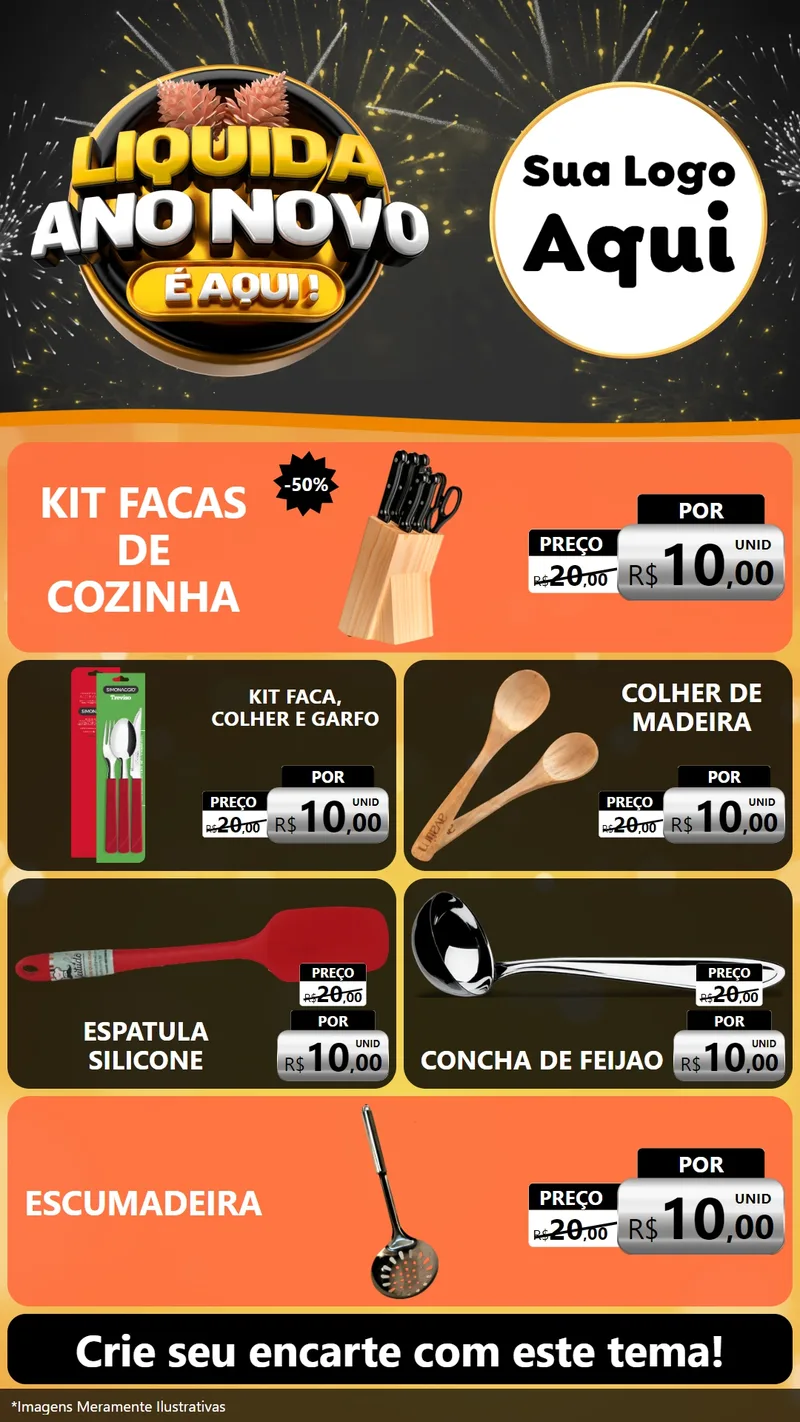 Modelo de TV para TV Vertical com o tema Liquida Ano Novo É Aqui! para Utilidades Domésticas